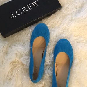 JCrew suede azure Cece ballet flats Size 8